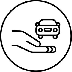 Car insurance icon, car protection