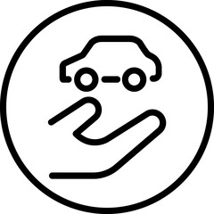 Car insurance icon, car protection