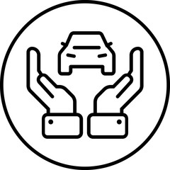 Car insurance icon, car protection