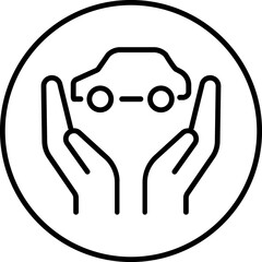 Car insurance icon, car protection