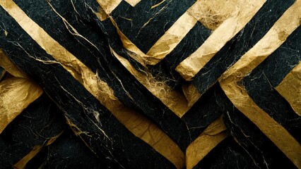 Texture of striped stone, black and gold, marble texture 