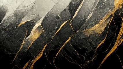 Marble texture gold and black tones 