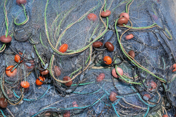 Fishing nets in the heap.