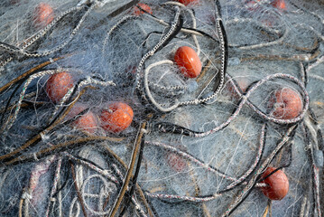 Fishing nets in the heap.