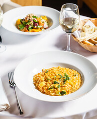 pumpkin risotto in the restaurant