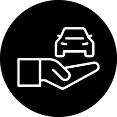 Car insurance black icon