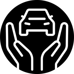 Car insurance black icon