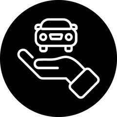 Fototapeta premium Car insurance black icon