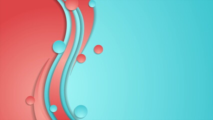Bright abstract circles and waves minimal corporate background
