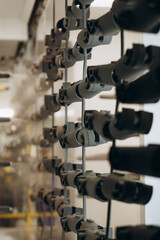 conveyor of street lighting production at the factory