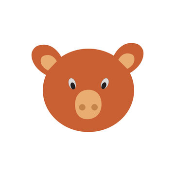 Pig vector icon illustration isolated on white. 