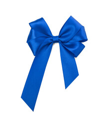 Beautifully tie a festive bow on a white background.