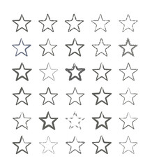Obraz premium five pointed stars set of black and white icons