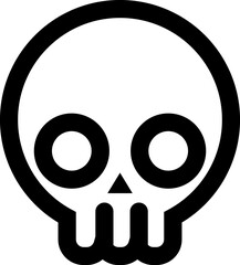 cartoon skull line icon