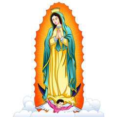 Mother Lady marry Guadalupe. Mother Maria Guadalupe is praying 