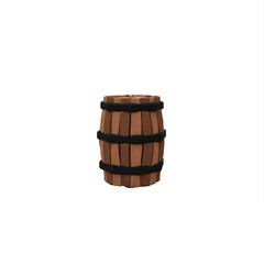 cartoon wooden barrel isolated