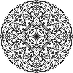 Adult coloring page Mandala.Template for coloring book page
