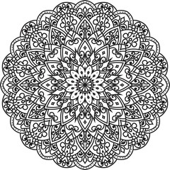 Adult coloring page Mandala.Template for coloring book page
