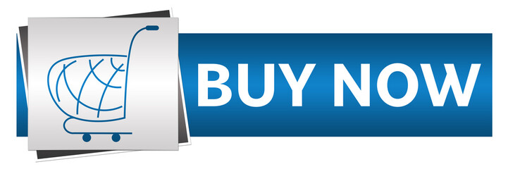 Buy Now Blue Grey Shopping Cart Horizontal 
