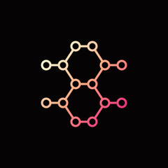 Chemical Compound colorful outline icon. Chemistry linear symbol
