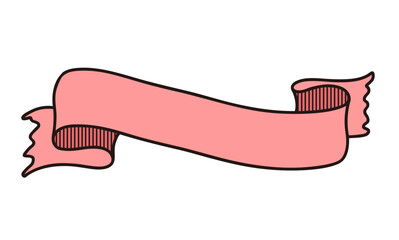 手描きのピンクのリボン・単品