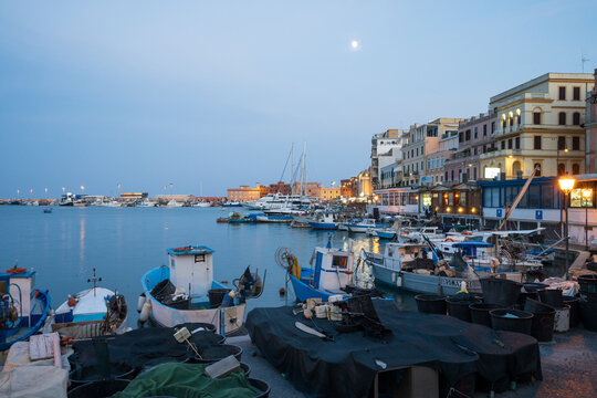 Porto di Anzio by Sunset with the Moon