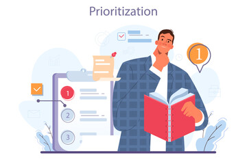 Soft skills concept. Business people or employee with prioritization