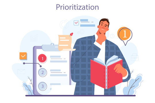 Soft skills concept. Business people or employee with prioritization