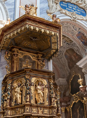 Interior View of Goettweig Abbey - (Göttweig) Benedictine monastery near Krems in Lower Austria....