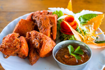 Deep Fried Chicken Nepali Snacks with Chutney