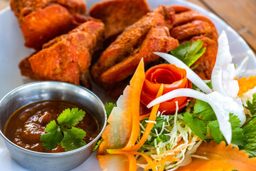 Deep Fried Chicken Nepali Snacks with Chutney