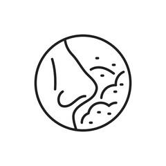 Allergy of dust color line icon. Pictogram for web page