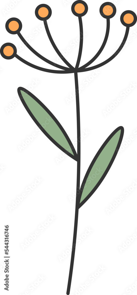 Wall mural cartoon field plant icon. vector illustration