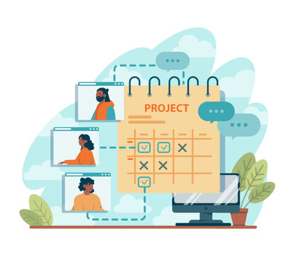 Project tracking concept. Successful business project planning