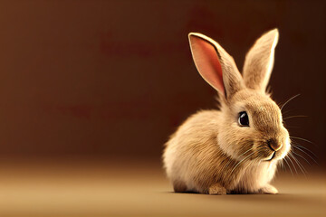 rabbit on a red background, 2023 year of the rabbit