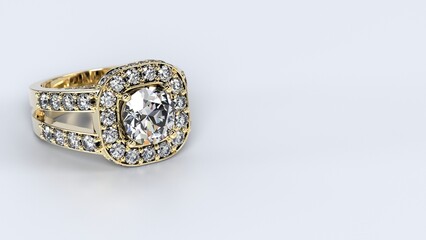 wedding, ring, gold, silver, diamond, engagement, fashion, marriage, stone, 3d render