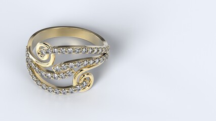 wedding, ring, gold, silver, diamond, engagement, fashion, marriage, stone, 3d render