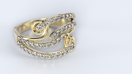 wedding, ring, gold, silver, diamond, engagement, fashion, marriage, stone, 3d render