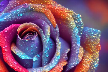 Ultra Realistic Illustration Macro Close Up Rose