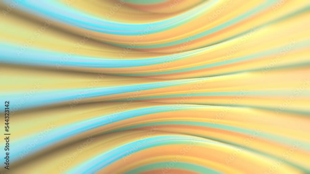 Poster Moving colored gradient waves trendy background. 3d rendering loop animation HD