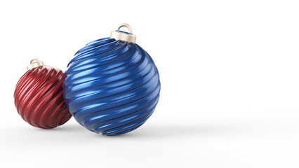 3d christmas baubles with christmas tree