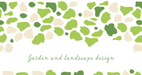 Garden and landscape desing banner. Vector illustration natural stone background. Good for presentation with place for text.
