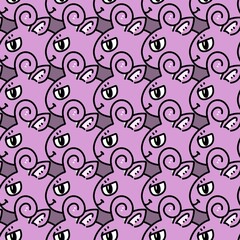 seamless pattern of cute monster cartoon