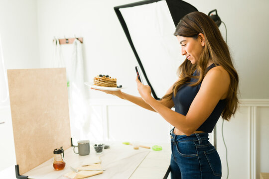 Happy food photographer working as an influencer