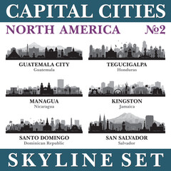 Capital cities skyline set. North America. Part 2