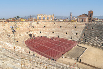 The interior of the beautiful and well-preserved Arena di Verona