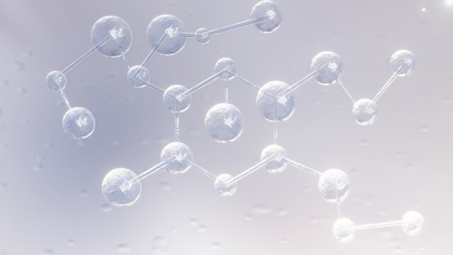 3d render of dna molecule , Collagen serum drop with cosmetic advertising background. 3d rendering