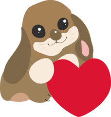 cute bunny with heart