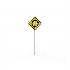 Roundabout ahead traffic sign