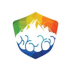Mountain and Brain combination concept. Peak of brain idea.